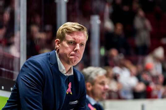 HV71s tränare Anton Blomqvist deppar