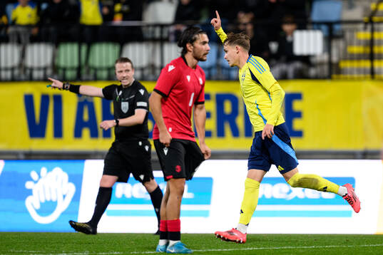 Jacob Ondrejka of Sweden celebrates
