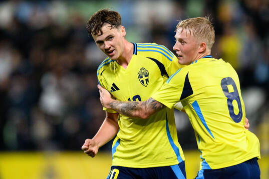 Williot Swedberg of Sweden celebrates with Melker Widell