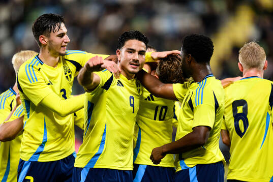 Jusef Erabi of Sweden celebrates