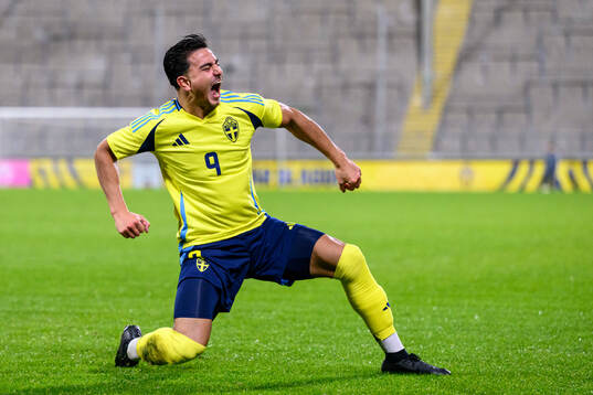 Jusef Erabi of Sweden celebrates