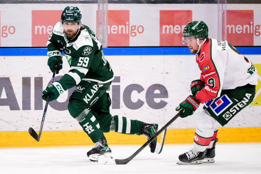 Färjestads Linus Johansson och Frölundas Linus Weissbach