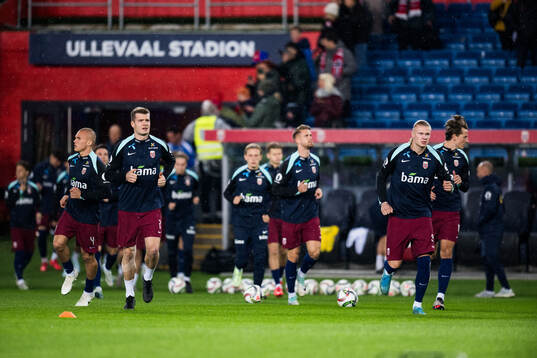 Alexander Sørloth and Erling Braut Haaland of Norway
