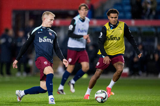 Andreas Hanche-Olsen and Antonio Nusa of Norway