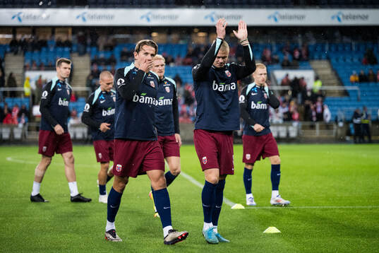 Sander Berge and Erling Braut Haaland of Norway
