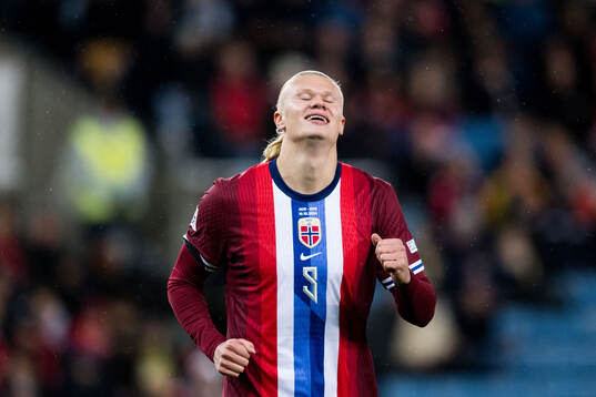 Erling Braut Haaland of Norway reacts