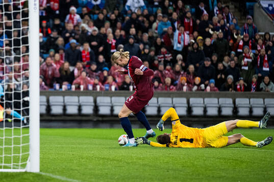Erling Braut Haaland of Norway and goalkeeper Jan Oblak of