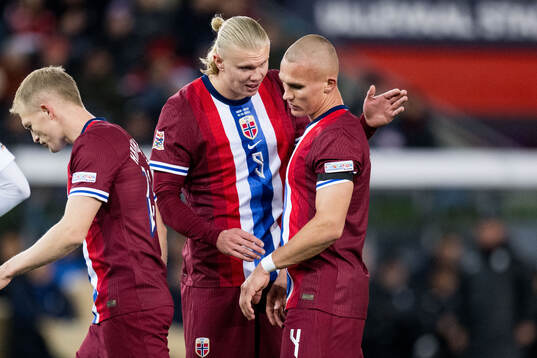 Erling Braut Haaland and Leo Østigård of Norway