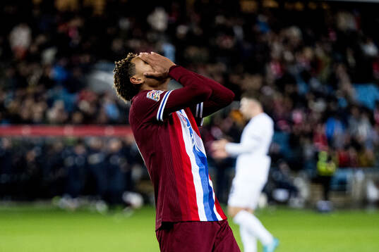 Antonio Nusa of Norway looks dejected
