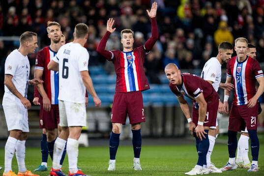 Alexander Sørloth, Leo Østigård and Andreas Hanche-Olsen