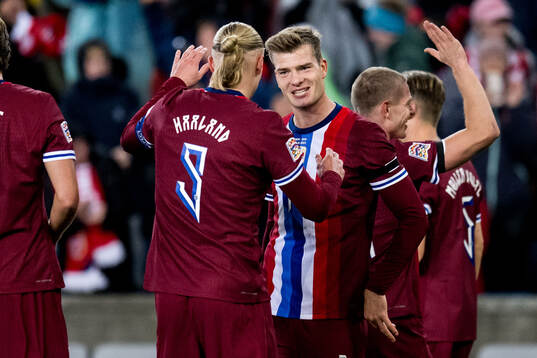 Erling Braut Haaland and Alexander Sørloth of Norway
