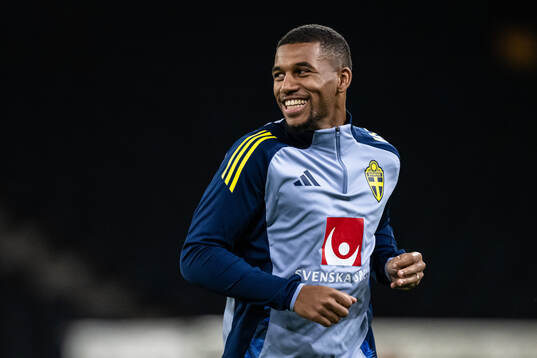 Isak Hien of the Swedish men's football national team at a