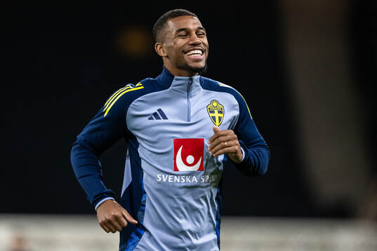 Isak Hien of the Swedish men's football national team at a