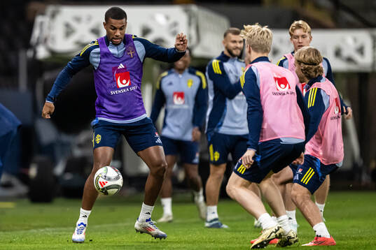 Isak Hien of the Swedish men's football national team at a