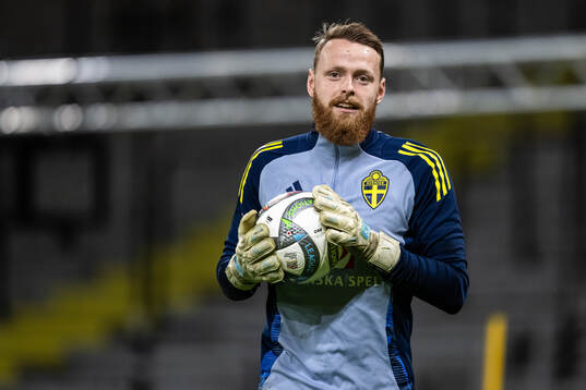 goalkeeper Viktor Johansson of the Swedish men's football