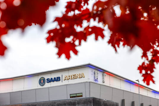 Exteriör vy av Saab Arena