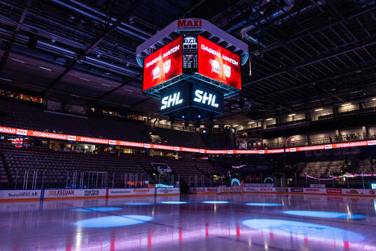 Interiör vy av Saab Arena