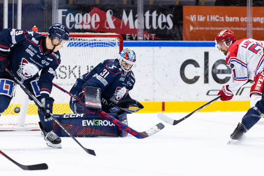 Linköpings målvakt Jesper Myrenberg och Timrås Anton