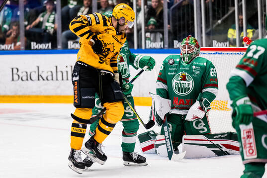 Skellefteås Oscar Lindberg och Rögles målvakt