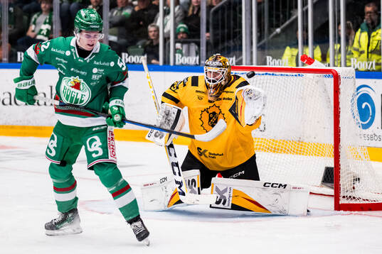 Rögles Felix Nilsson och Skellefteås målvakt Linus