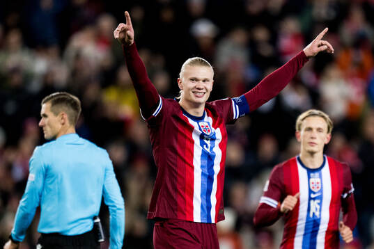 Erling Braut Haaland of Norway celebrates
