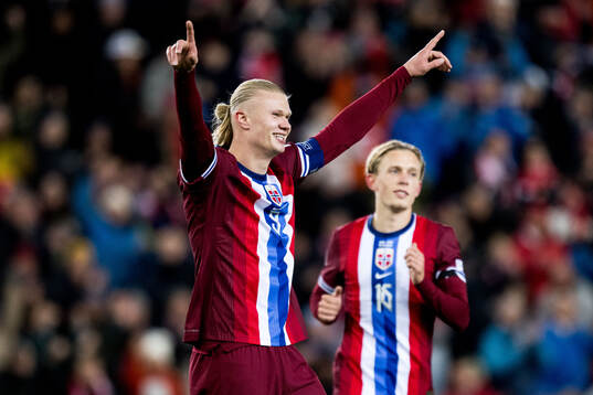 Erling Braut Haaland of Norway celebrates