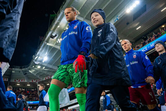 Goalkeeper Ørjan Håskjold Nyland of Norway enters the