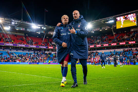Morten Thorsby and player manager Brede Hangeland of Norway