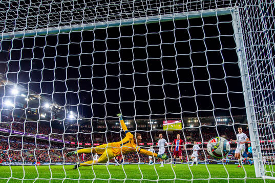 Erling Braut Haaland of Norway (not pictured) scores the