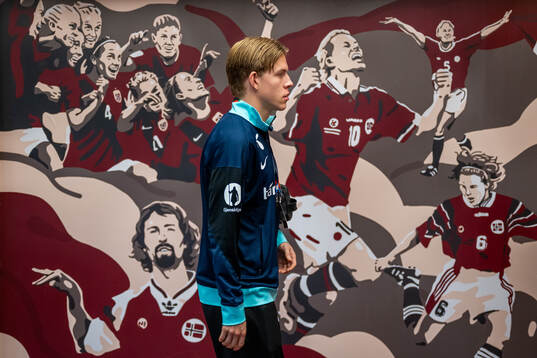 Jens Petter Hauge of Norway arrives
