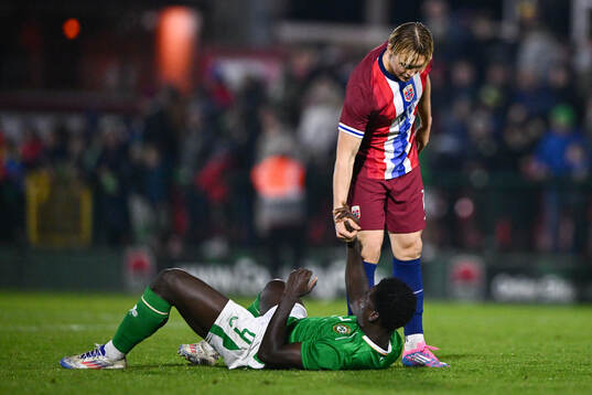 James Abankwah of Republic of Ireland and Elias Melkersen