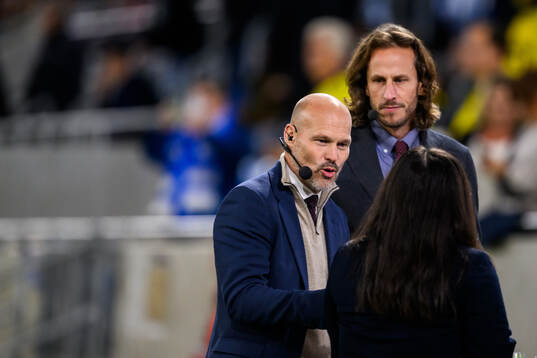 Fredrik Ljungberg and Jonas Olsson in the Viasat studio