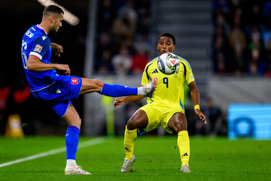 Dávid Hancko of Slovakia and Niclas Eliasson of Sweden