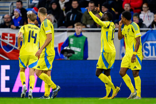 Ken Sema of Sweden celebrates