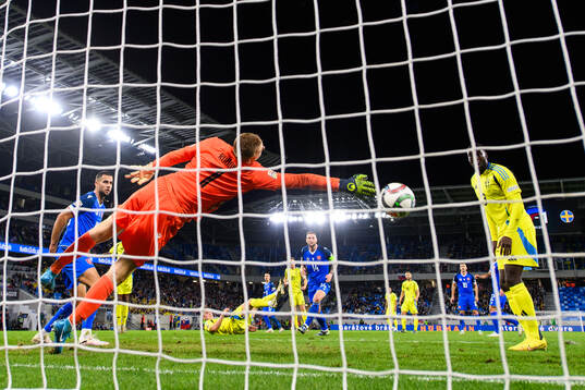 goalkeeper Marek Rodák of Slovakia as Ken Sema of Sweden