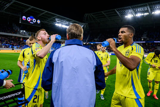 Dejan Kulusevski and Isak Hien of Sweden