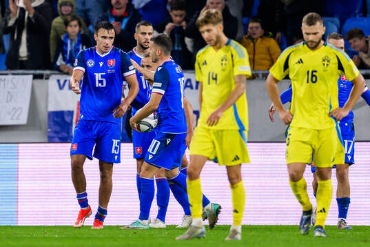 David Strelec of Slovakia celebrates