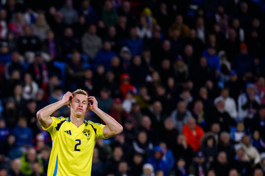Emil Krafth of Sweden looks dejected