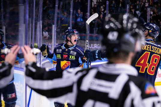 Djurgårdens Victor Eklund jublar