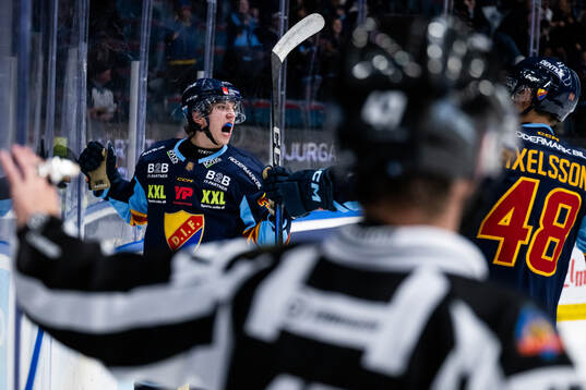 Djurgårdens Victor Eklund jublar
