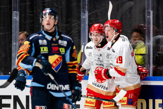 Kalmars Matt Fonteyne och Andrew Vanderbeck jublar