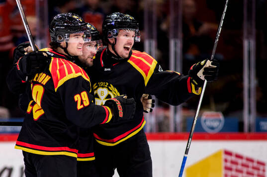 Brynäs Axel Andersson, Johan Larsson och Johannes Kinnvall