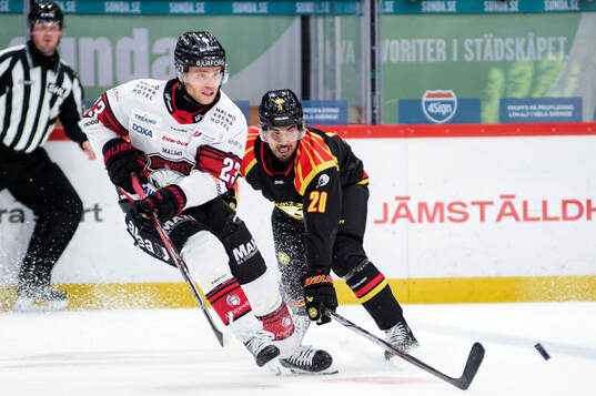 Malmö Redhawks Christoffer Forsberg och Brynäs Tyler Vesel