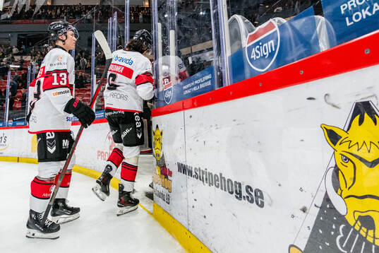 Malmö Redhawks Petter Vesterheim och Dominik Badinka deppar