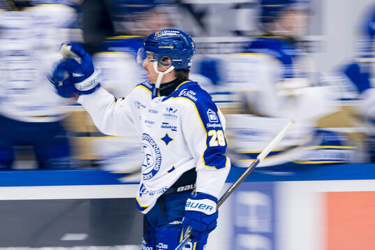 Leksands Justin Glenn Kloos jublar