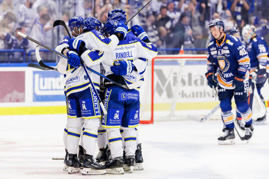 Leksands spelare jublar