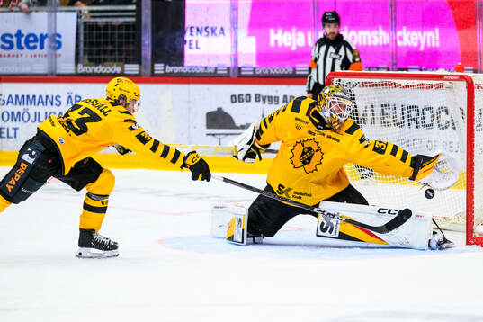 Skellefteås målvakt Linus Söderström släpper in 2-0 av