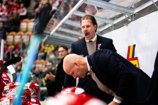 Timrås tränare Olli Jokinen jublar