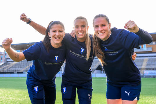 Malmö FFs Lovisa Wifvesson, Elin Björklund och Lovisa