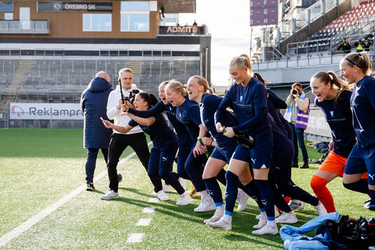 Malmö FFs Malmö FFs spelare  jublar över avancemanget